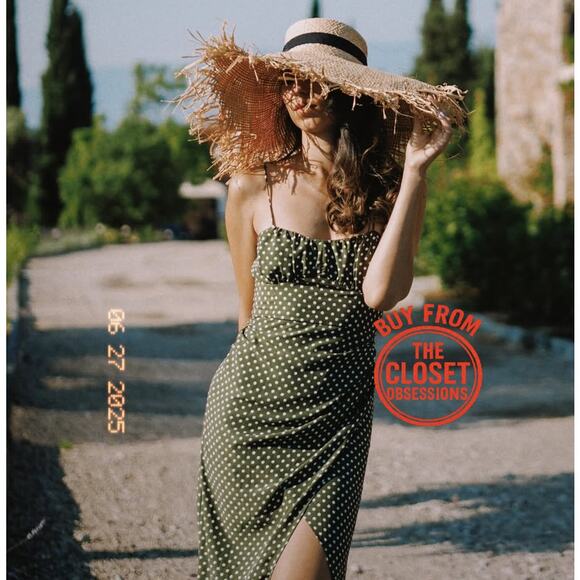 ZARA Blogger Fave Printed Ruched Midi Dress NWT LAST ONE!!! 💚 - Picture 15 of 16